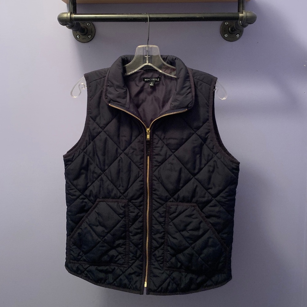 J. Crew navy blue puffer vest size S